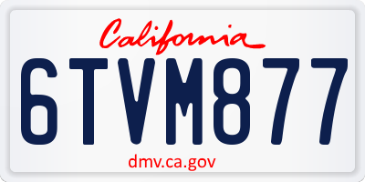 CA license plate 6TVM877