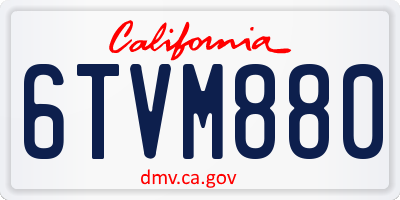 CA license plate 6TVM880