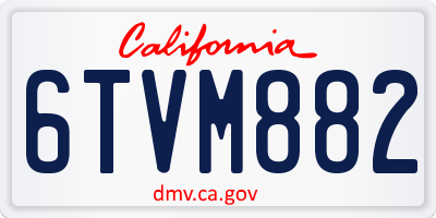 CA license plate 6TVM882
