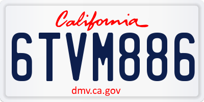 CA license plate 6TVM886