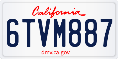 CA license plate 6TVM887
