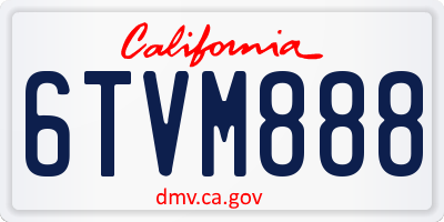 CA license plate 6TVM888