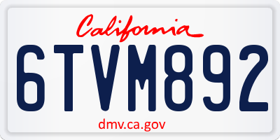 CA license plate 6TVM892