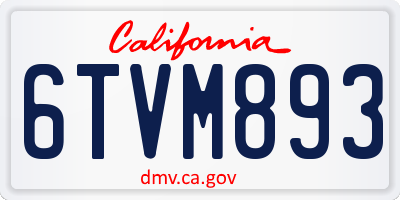 CA license plate 6TVM893