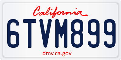 CA license plate 6TVM899