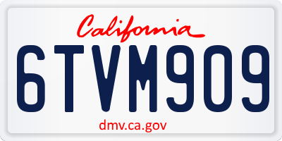CA license plate 6TVM909