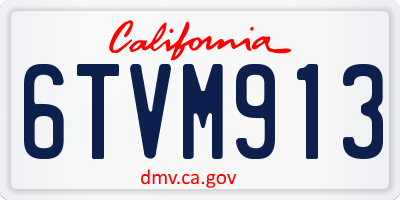 CA license plate 6TVM913