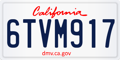 CA license plate 6TVM917