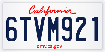CA license plate 6TVM921