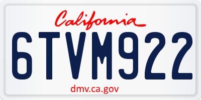 CA license plate 6TVM922