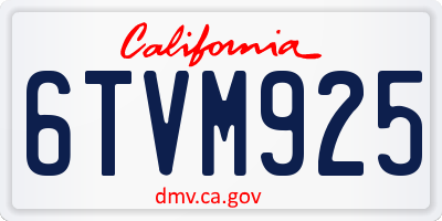 CA license plate 6TVM925