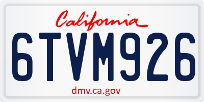 CA license plate 6TVM926