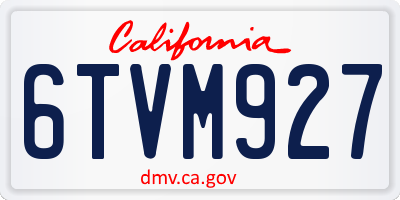 CA license plate 6TVM927