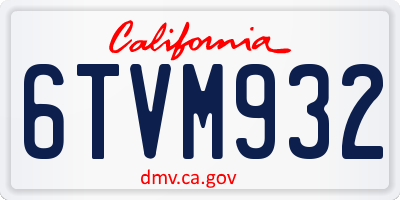 CA license plate 6TVM932