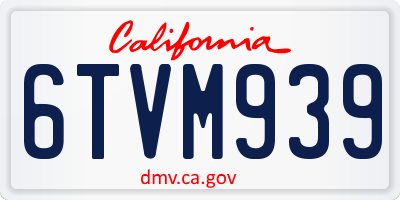 CA license plate 6TVM939