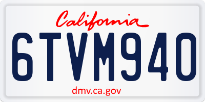CA license plate 6TVM940
