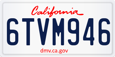 CA license plate 6TVM946