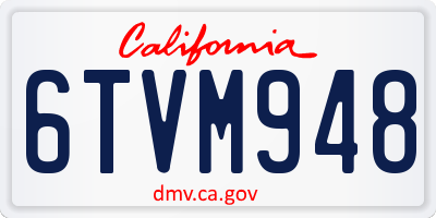 CA license plate 6TVM948