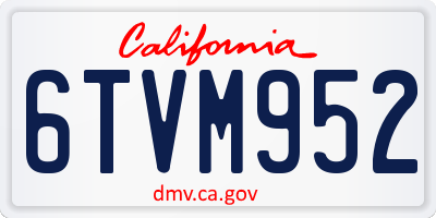 CA license plate 6TVM952