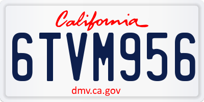 CA license plate 6TVM956