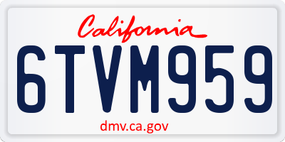 CA license plate 6TVM959