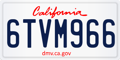 CA license plate 6TVM966