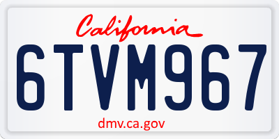 CA license plate 6TVM967