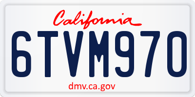 CA license plate 6TVM970