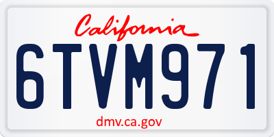 CA license plate 6TVM971
