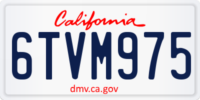 CA license plate 6TVM975