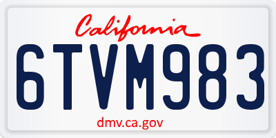 CA license plate 6TVM983