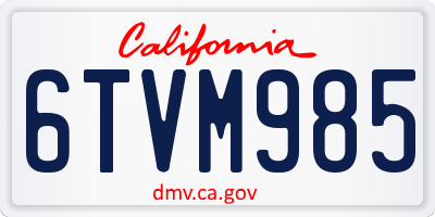 CA license plate 6TVM985