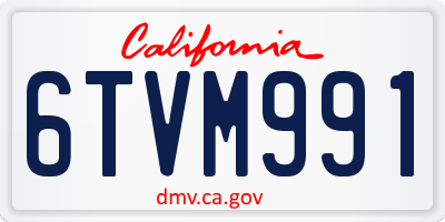 CA license plate 6TVM991