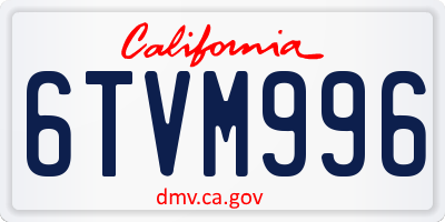 CA license plate 6TVM996