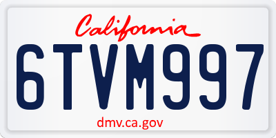 CA license plate 6TVM997