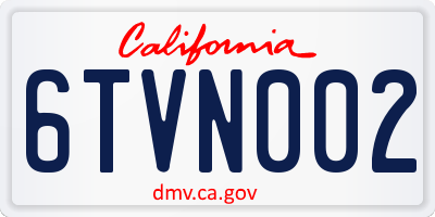 CA license plate 6TVN002