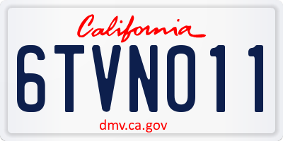 CA license plate 6TVN011