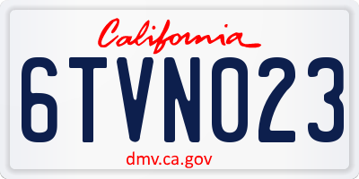 CA license plate 6TVN023