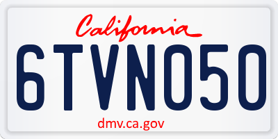 CA license plate 6TVN050