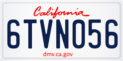 CA license plate 6TVN056