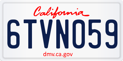 CA license plate 6TVN059