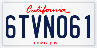CA license plate 6TVN061