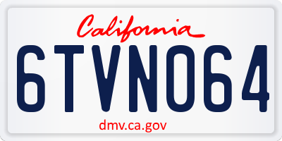 CA license plate 6TVN064
