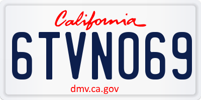 CA license plate 6TVN069