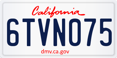 CA license plate 6TVN075