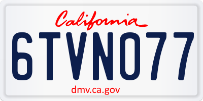 CA license plate 6TVN077