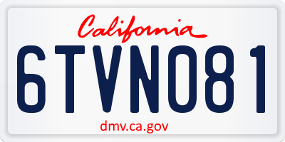 CA license plate 6TVN081