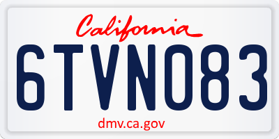 CA license plate 6TVN083