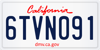 CA license plate 6TVN091