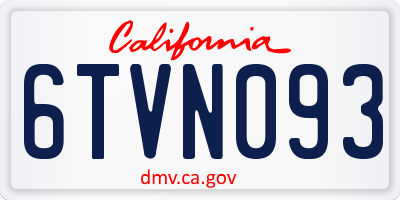CA license plate 6TVN093